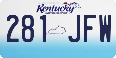 KY license plate 281JFW