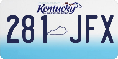 KY license plate 281JFX