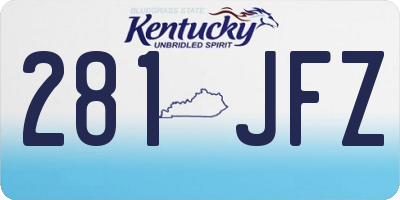 KY license plate 281JFZ