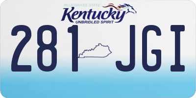 KY license plate 281JGI