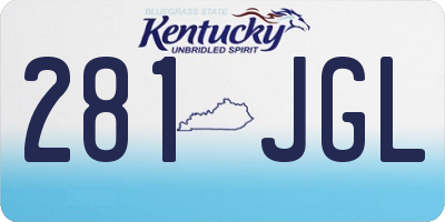 KY license plate 281JGL