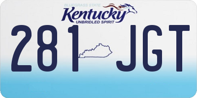 KY license plate 281JGT