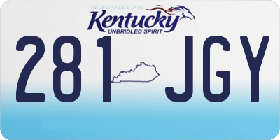 KY license plate 281JGY