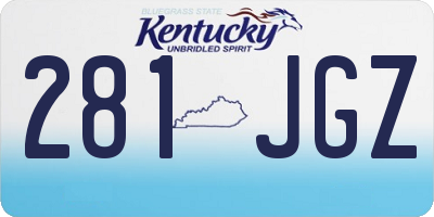 KY license plate 281JGZ