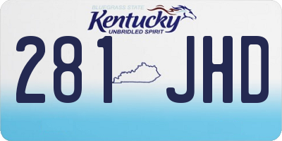 KY license plate 281JHD