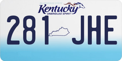 KY license plate 281JHE