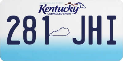 KY license plate 281JHI