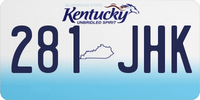 KY license plate 281JHK