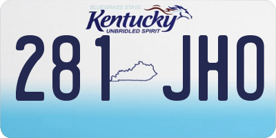 KY license plate 281JHO