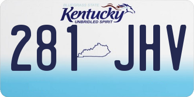 KY license plate 281JHV