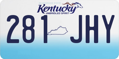 KY license plate 281JHY