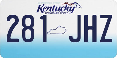 KY license plate 281JHZ