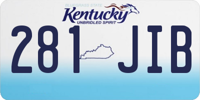 KY license plate 281JIB