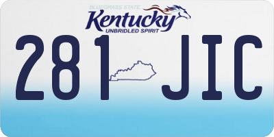 KY license plate 281JIC