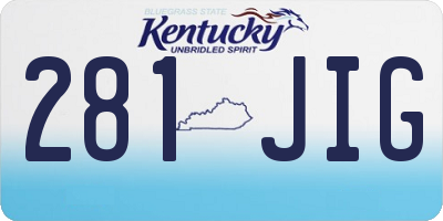 KY license plate 281JIG