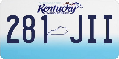 KY license plate 281JII