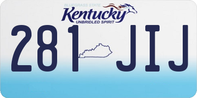 KY license plate 281JIJ