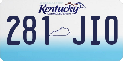 KY license plate 281JIO
