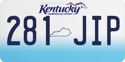 KY license plate 281JIP
