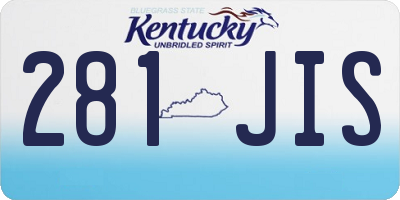 KY license plate 281JIS