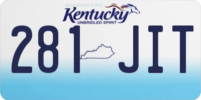 KY license plate 281JIT
