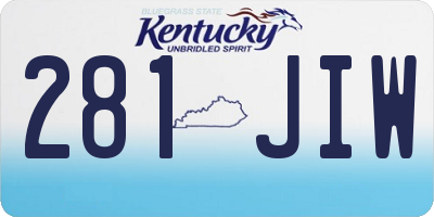 KY license plate 281JIW