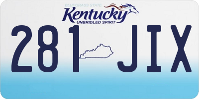 KY license plate 281JIX