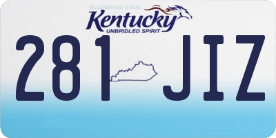 KY license plate 281JIZ