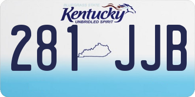 KY license plate 281JJB