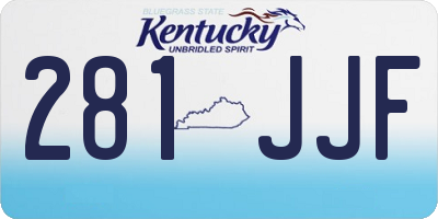 KY license plate 281JJF
