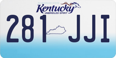 KY license plate 281JJI