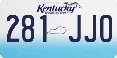 KY license plate 281JJO