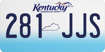 KY license plate 281JJS