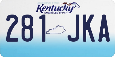 KY license plate 281JKA