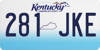 KY license plate 281JKE
