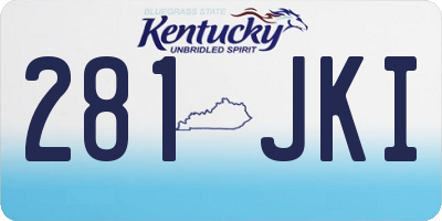 KY license plate 281JKI