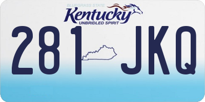 KY license plate 281JKQ