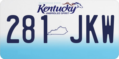 KY license plate 281JKW