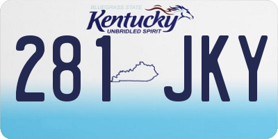 KY license plate 281JKY
