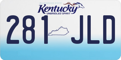 KY license plate 281JLD