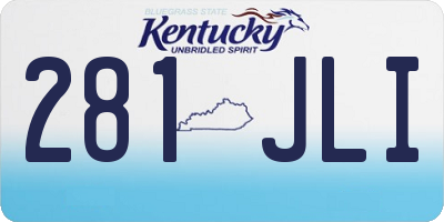KY license plate 281JLI