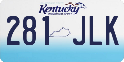 KY license plate 281JLK