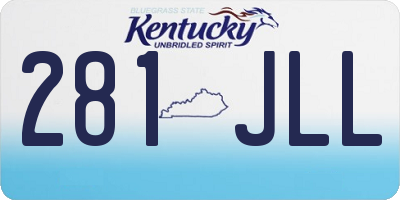 KY license plate 281JLL
