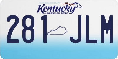 KY license plate 281JLM