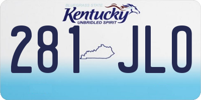 KY license plate 281JLO