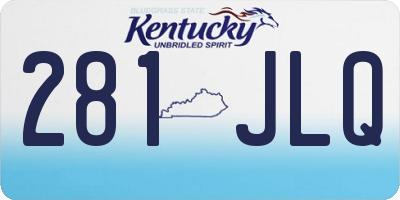 KY license plate 281JLQ