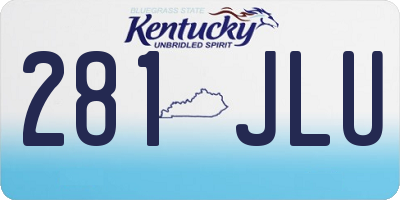 KY license plate 281JLU