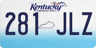 KY license plate 281JLZ