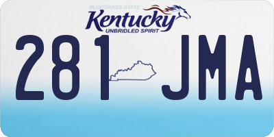 KY license plate 281JMA