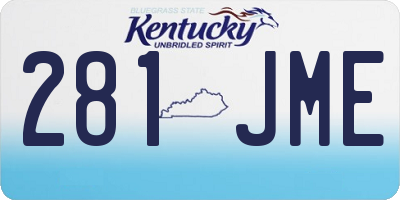 KY license plate 281JME